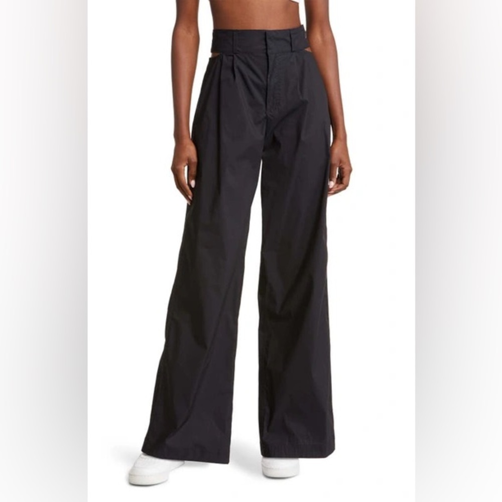 Nike Black High-Waist Wide-Leg Trousers cutout sides